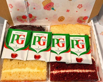 Correo sorpresa de pastel: paquete variado con té o café.