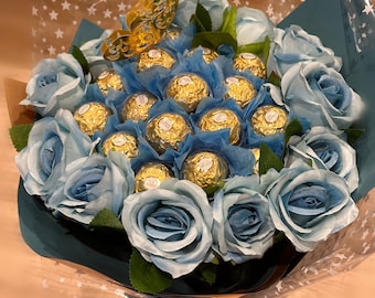 Handgefertigter Ferrero Rocher & Blumenstrauß - ein einzigartiges und schönes Geschenk!