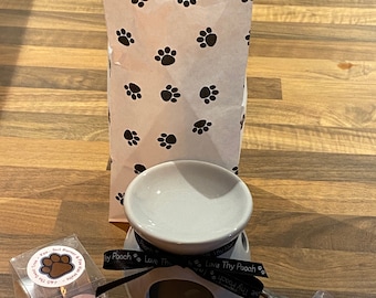Paw Print Wax Melt Burner Gift Set: Yankee Fragrances, Dog Lover Gift