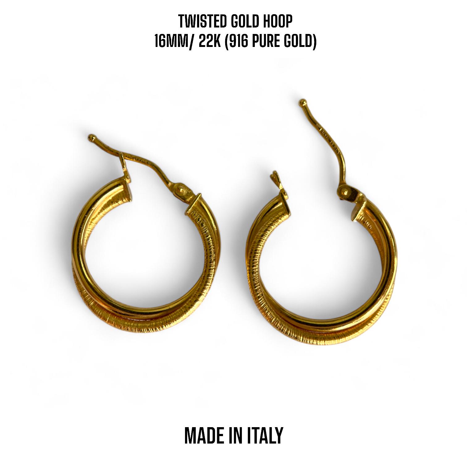 22k gold hoop earrings discount