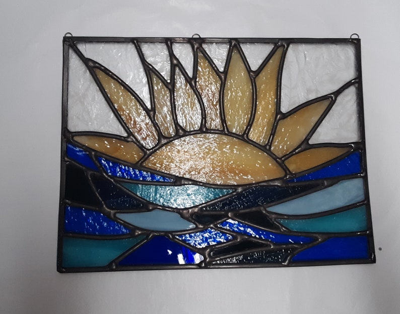 Sun Stained Glass Window Suncatcher Sunny Day Stained Glass Sun And Ocean Stained Glass Suncatchers Glass Art Lifepharmafze Com