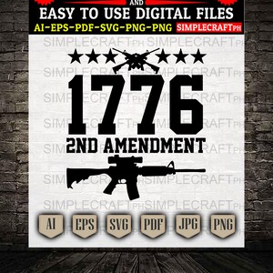 1776 2nd Amendment SVG: We The People, Cricut Design (Digital Files)