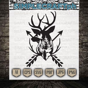 Deer Hunting SVG: Antler Design, Vector Files (Digital Download)