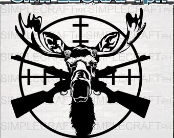 Moose Hunting SVG: Deer Clipart, Outdoor Design (Digital Files)