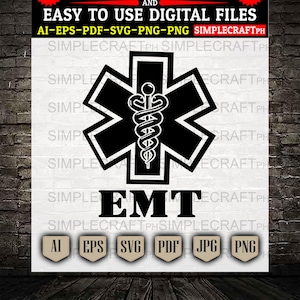 EMT svg || Star of Life EMS Paramedic  svg  || Medical Symbol svg  || EMT Tshirt ||  Cricut design