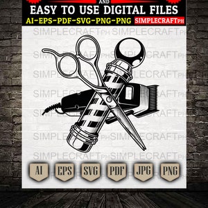 Barbershop Tool SVG: American Flag, Barber Cricut Design (Digital Download)