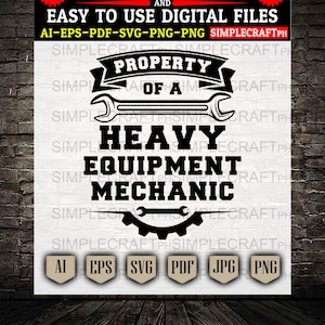 Heavy Equipment Mechanic svg || Badass Mechanic svg  || Mechanic Tshirt svg  || Wrench svg  || Cricut design