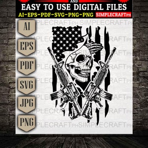 Distressed American Flag Soldier SVG: 2nd Amendment Veteran Design (Digital Files)