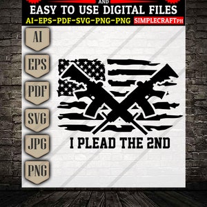 I Plead the 2nd Amendment svg || 2nd Amendment svg  || Distressed American flag svg  || Cricut design