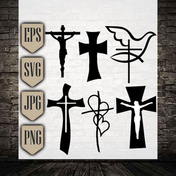 Cross Svg|| Catholic Cross Clipart|| Cross Cut File|| Bundle Clipart|| Religion