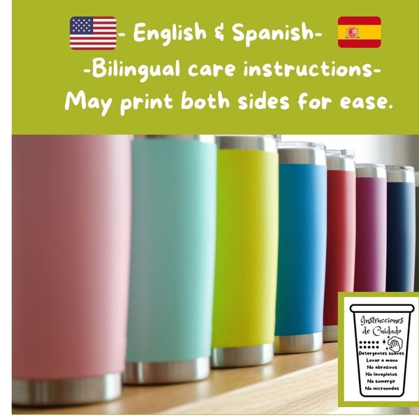 Care Instructions (Bilingual) - DIGITAL DOWNLOAD