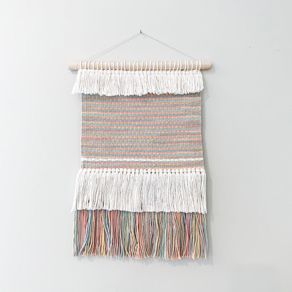 Rainbow Woven Wall Hanging Handmade Tapestry Nursery Playroom