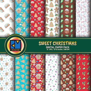 Christmas digital paper,printable watercolor paper pack,Christmas background,Scrapbook paper,gift,Christmas textile prints,Instant download
