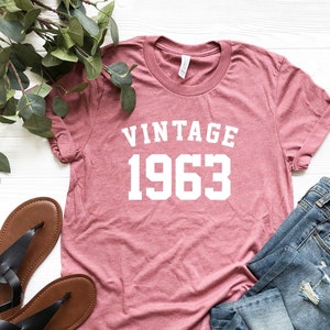Custom 1963 Vintage T-shirt, Personalized 58th Birthday Tshirt, 58th Party Tee, 1963 Present T-Shirt, Gift for Birthday Shirts, 58 Years