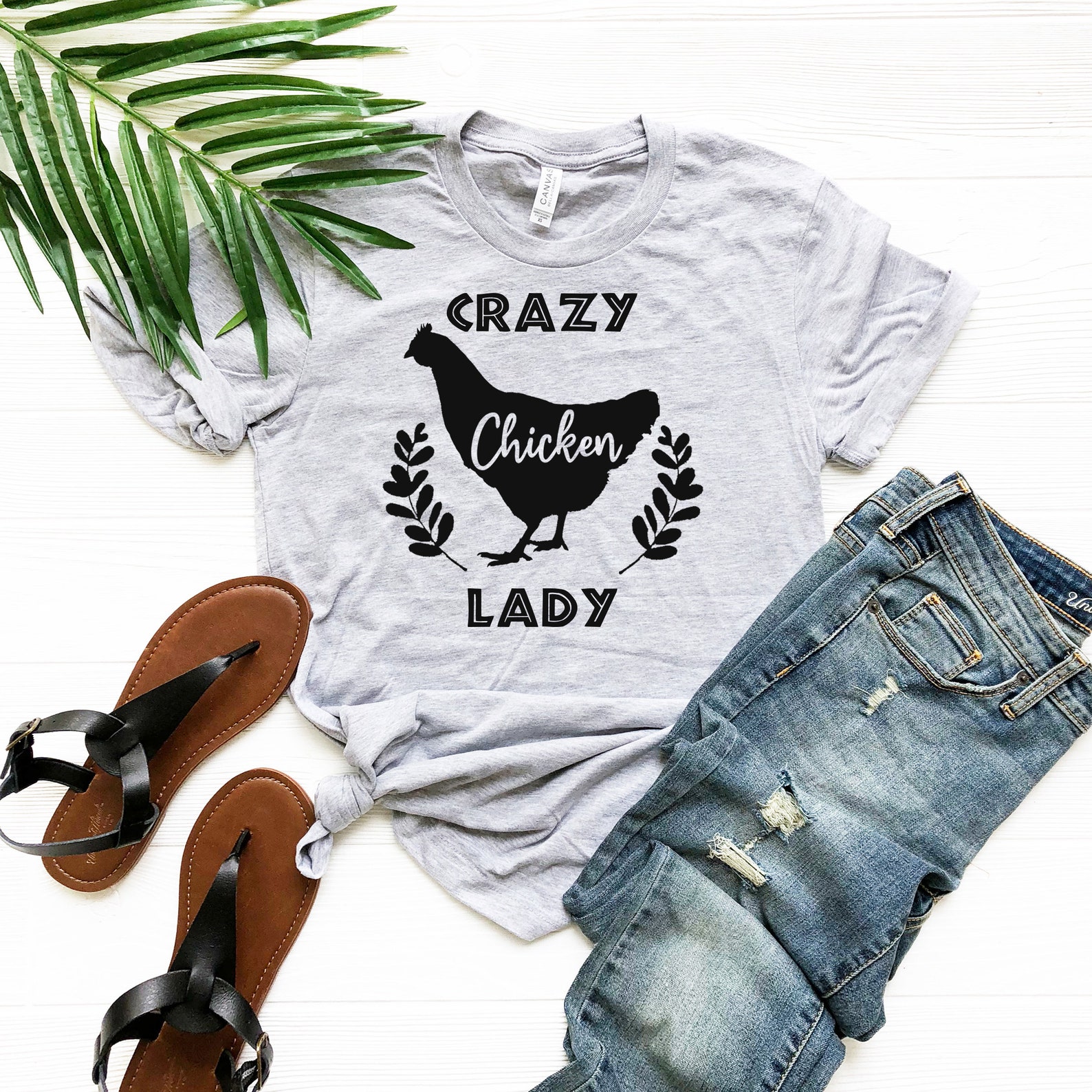 Crazy Chicken Lady TShirt Funny Lady Shirt Chicken Farmer Etsy