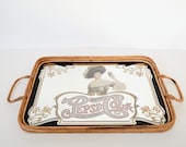 Retro Pepsi Cola Delicious Healthful Mirror Rattan Serving Tray