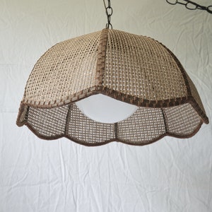 Vintage wicker hanging light deals