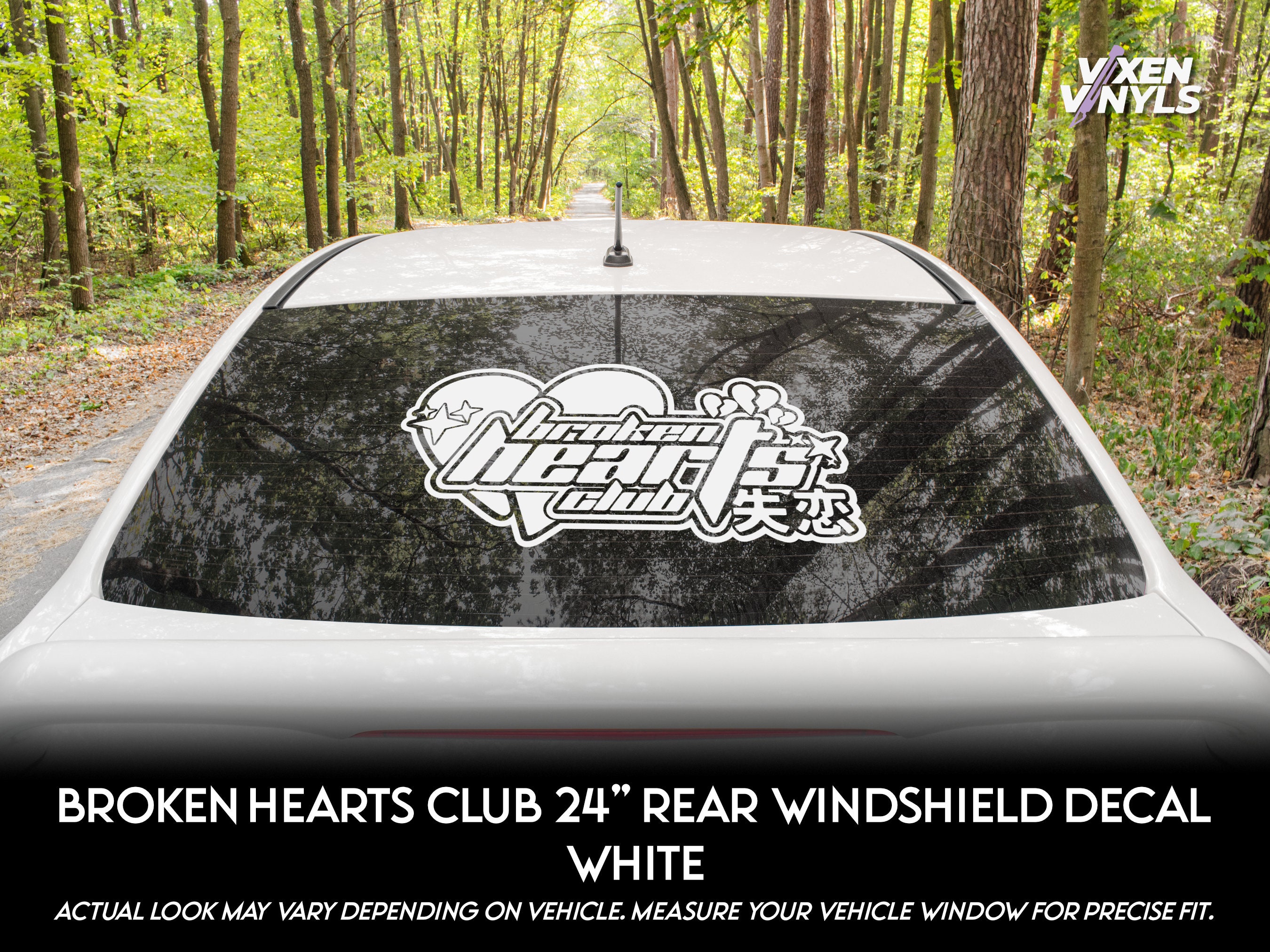 JDM Kanji Broken Hearts Club Holographic Extra Large Rear