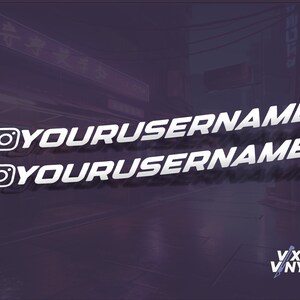 Set of Two Custom Instagram Username Social Media Vinyl Decal Sticker