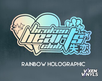 JDM Kanji Broken Hearts Club Holographic Extra Large Rear