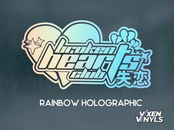 JDM Kanji Broken Hearts Club Holographic Extra Large Rear