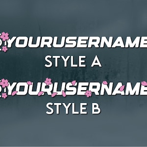 Set of Two White Custom Instagram Username JDM Sakura Flower Social