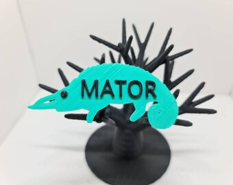 Personalized Jackson Chameleon ID Tag: 3D Printed Vivarium Name Tag