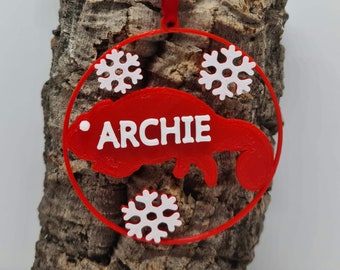 Personalised Jacksons Chameleon Christmas Bauble