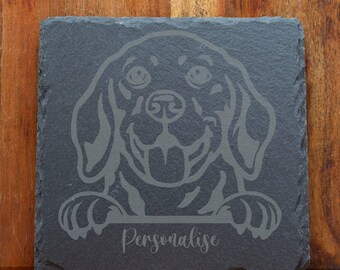 Personalised Beagle Slate Coaster |