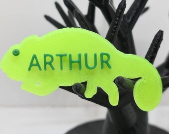 Personalised Panther Chameleon Name Tag