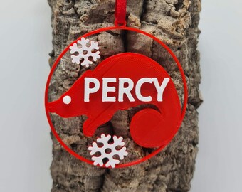 Personalised Parson's Chameleon Christmas Bauble