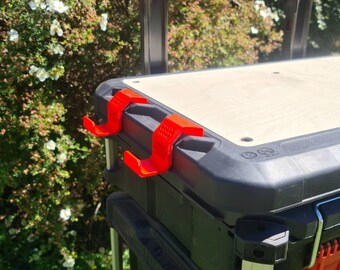 Milwaukee PACKOUT Customisable Worksurface Side Hooks, 3D printed