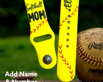 Softball Mom, engraved Smartwatch 38,40,41,42,44,45mm band, Samsung, Fitbit versa 2, fitbit versa 3,gift for mom