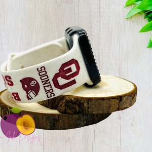 OU sooners, engraved smartwatch band, Samsung, Fitbit versa 2, gift for mom ,fitbit 3, gift for him, fathers day gift, gift for college