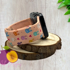 Easter bunny watch band, engraved apple compatible watch, Samsung, Fitbit versa 2, Fitbit versa3/sense, bunnies, easter