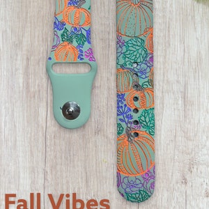 Thanksgiving Fall vibes, engraved smart watch band, Samsung engraved watchband, Fitbit versa 2 ,pumpkin season, thanksgiving, pumpkin