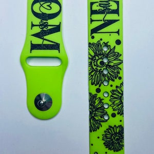 Engraved Sunflower Smart Watch Band: Personalized Mom, Gigi, Aunt Gift