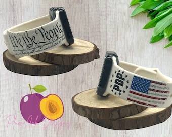 American Flag Apple Watch Band: We the People Engraved Patriotic Gift