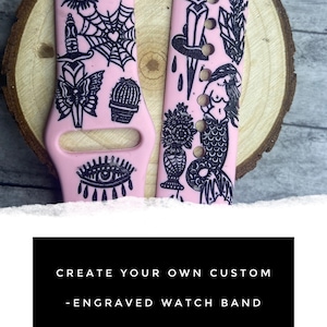 Create your own watch custom watch band, engraved smart watch watch, Samsung, fitbit versa 2, gift for mom, gift for women, gift
