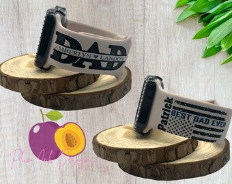 Engraved Dad Watch Band: Personalized Samsung, Fitbit, Universal