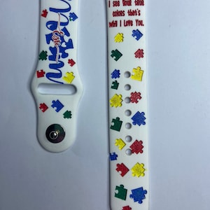 Autism Mom, laser engraved watch, Samsung, Fitbit versa 2, gift for women, fitbit versa 3, autism awareness watch band