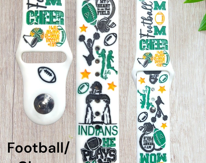 Football Cheer Mom, Laser Engraved Smart, Samsung, Fitbit Versa 2 Watch ...