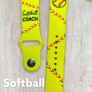 Softball Coach, engraved Smartwatch 38,40,41,42,44,45mm band, Samsung, Fitbit versa 2, fitbit versa 3,gift for mom