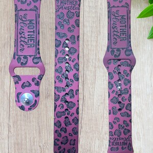 Mother Hustler leopard print, Samsung, Fitbit versa 2, apple compatible 38,40,41,42,44,45mm iwatch, gift for mom, mother hustler