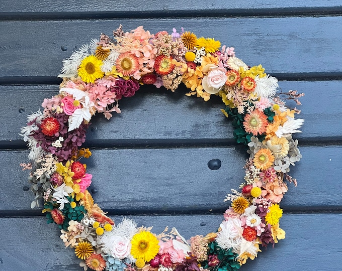 Featured listing image: The Rainbow Wreath- Made to order