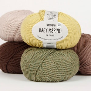 Drops Merino Extra Fine Dk Yarn 8ply 100 Wool Knitting Wool Etsy