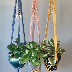 Sun Catcher Rainbow Prism Macrame Plant Hanger -*NEW* colors available