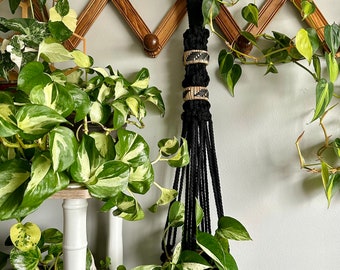 Black Boho Macrame Plant Hanger