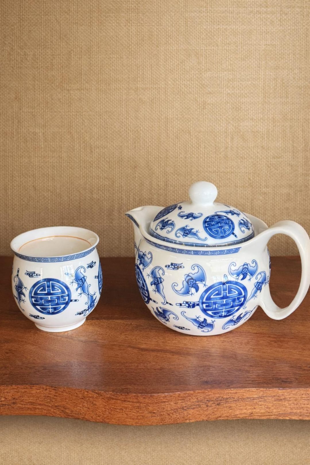 vintage-blue-white-porcelain-teapot-and-cup-set-longevity-shou