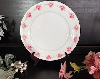 Vintage Imperial China Pink Rose Dinner Plate – Japan, c. 1955–1965